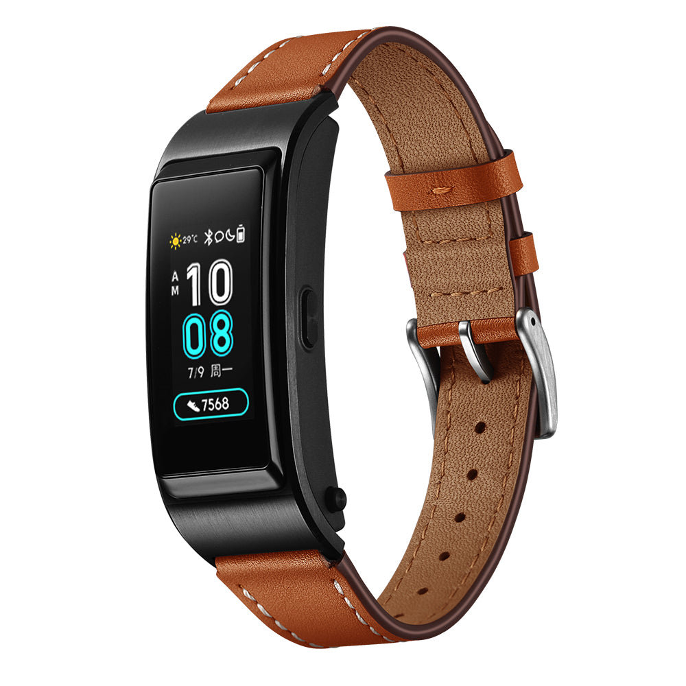 18mm Genuine Leather Sharp Head Smart Watch Band for Huawei TalkBand B5/B3 Active/B2 Active