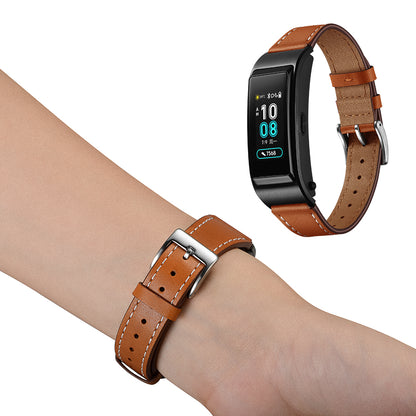 18mm Genuine Leather Sharp Head Smart Watch Band for Huawei TalkBand B5/B3 Active/B2 Active