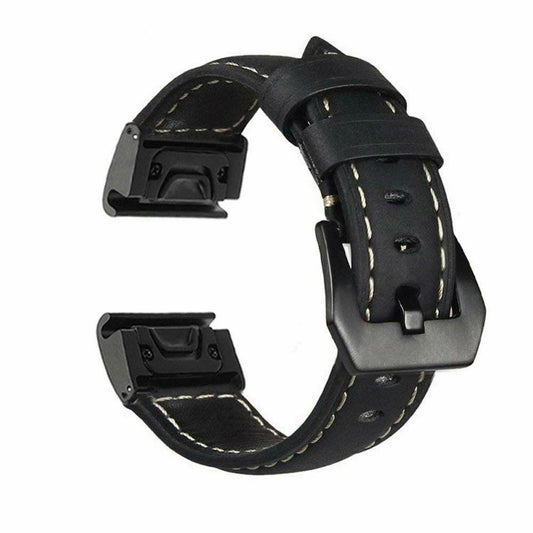 Genuine Leather Watchband Replacement Strap for Garmin MARQ Series/Fenix5/5X/5S/Forerunner945/Approach S60