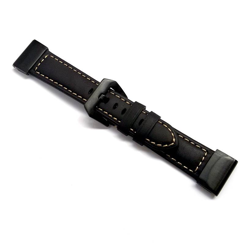 Genuine Leather Watchband Replacement Strap for Garmin MARQ Series/Fenix5/5X/5S/Forerunner945/Approach S60