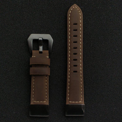 Genuine Leather Watchband Replacement Strap for Garmin MARQ Series/Fenix5/5X/5S/Forerunner945/Approach S60