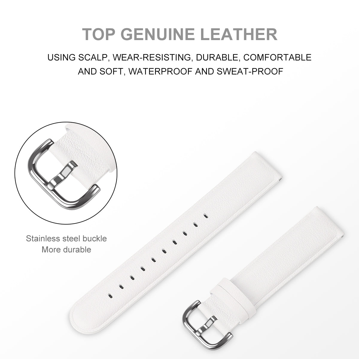 20mm Genuine Leather Smart Watch Replacement Strap for Samsung Galaxy Watch 42mm