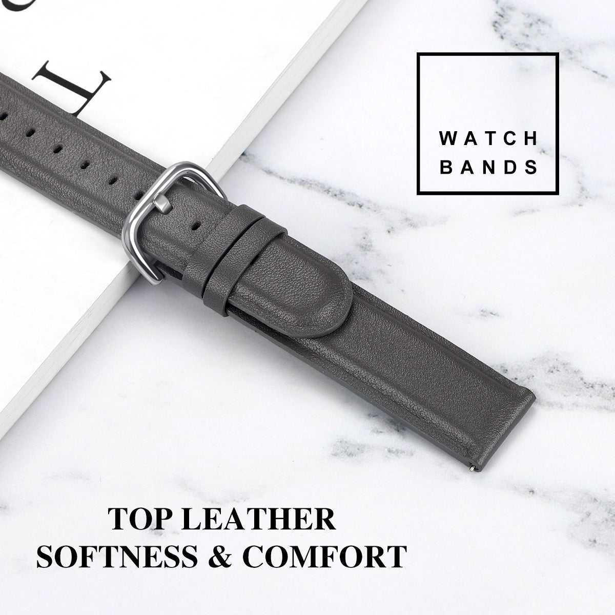 20mm Genuine Leather Smart Watch Replacement Strap for Samsung Galaxy Watch 42mm