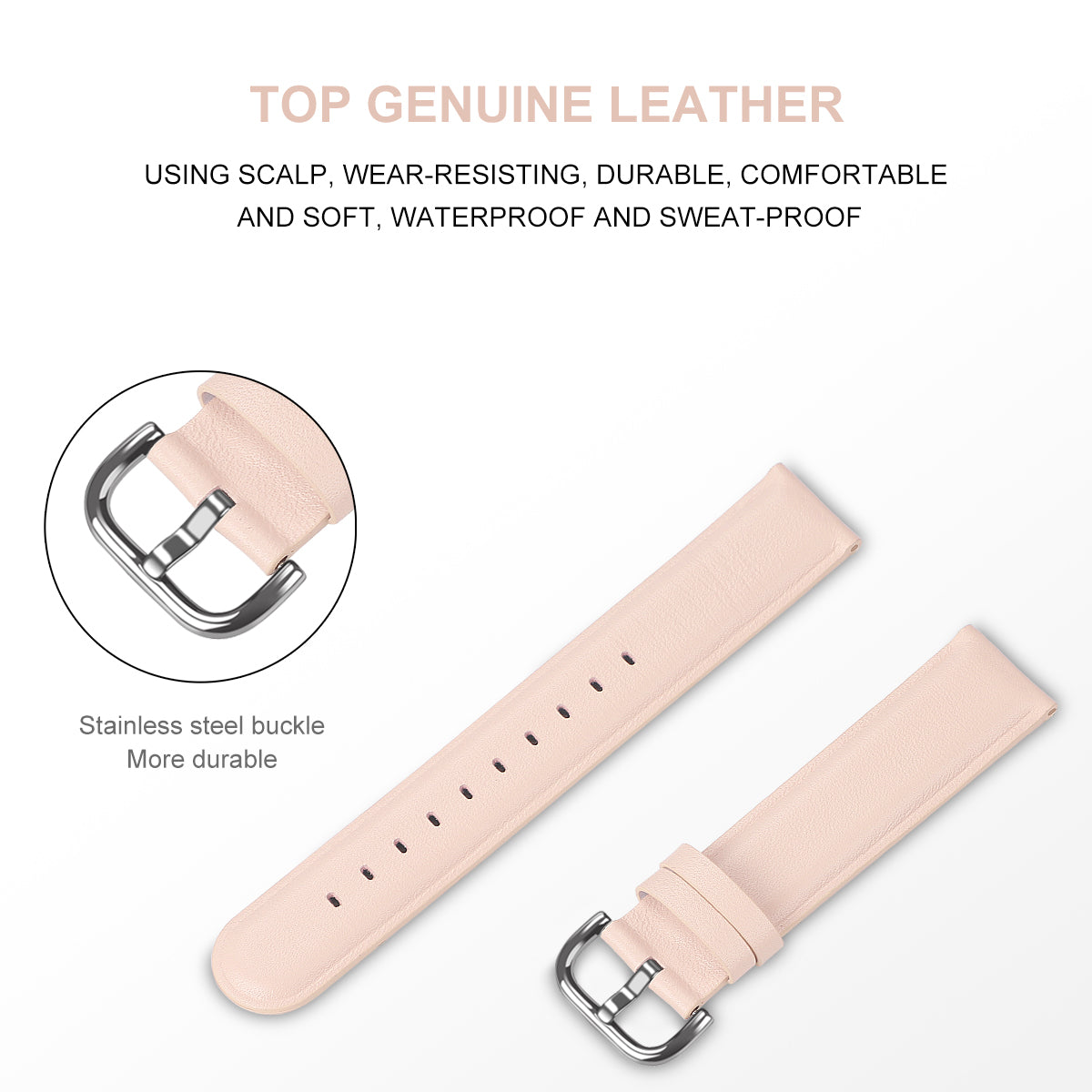 20mm Genuine Leather Smart Watch Replacement Strap for Samsung Galaxy Watch 42mm