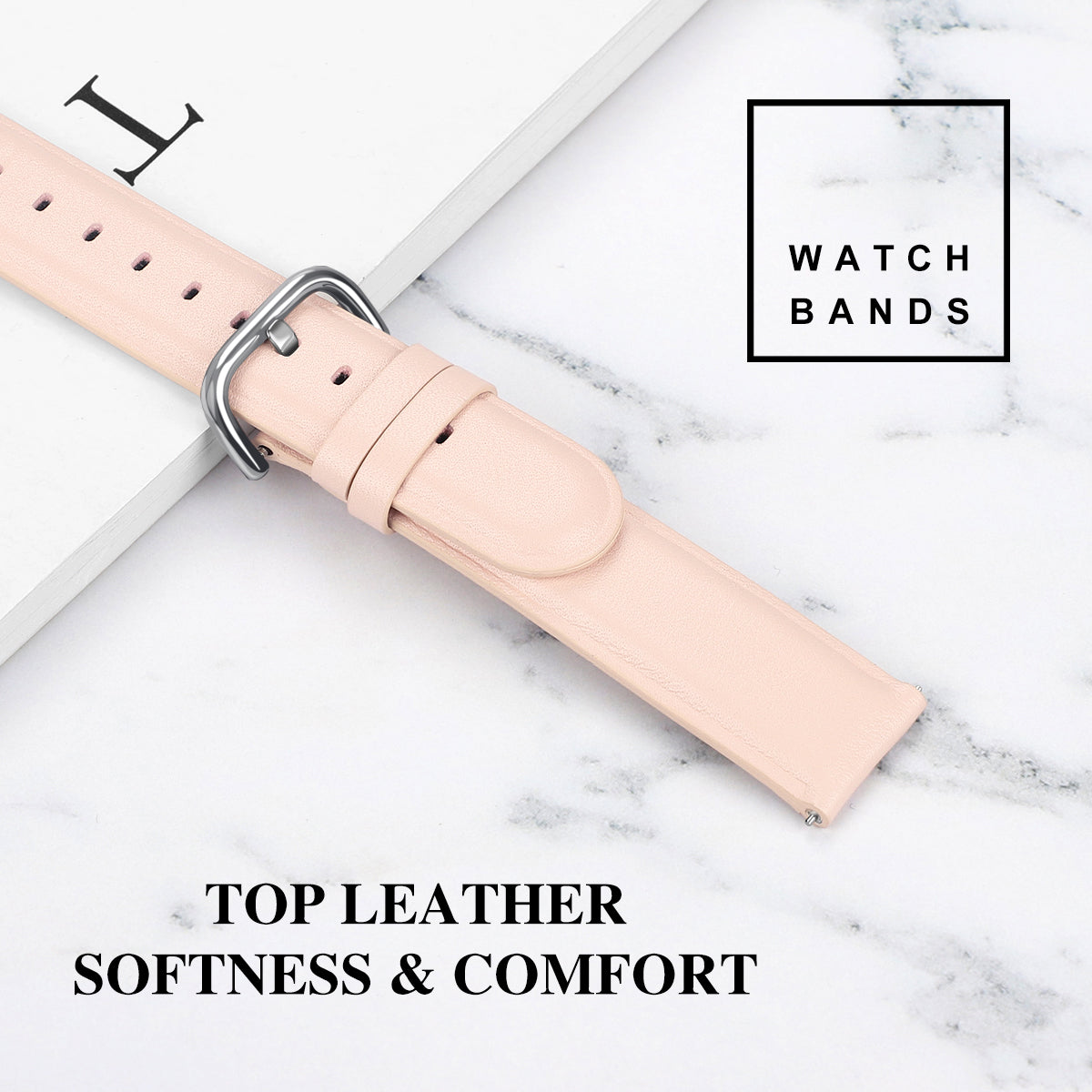 20mm Genuine Leather Smart Watch Replacement Strap for Samsung Galaxy Watch 42mm