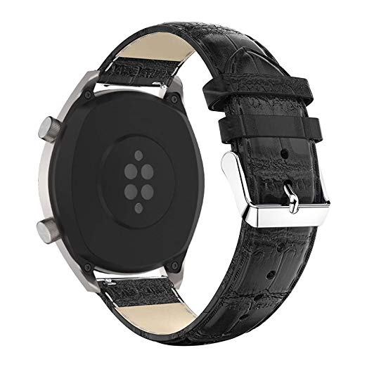 22mm Crocodile Texture Genuine Leather Smart Watch Band Replacement for Huawei Watch GT2e/GT2 46mm