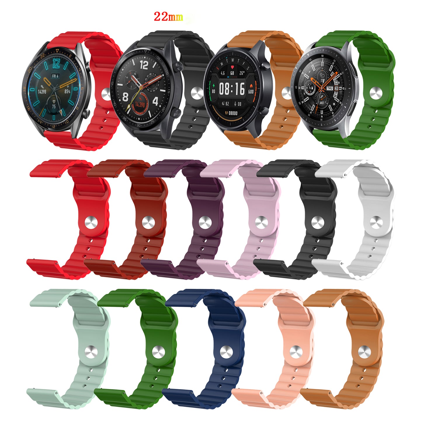 22mm Silicone Multi-hole Silicone Smart Watch Strap for Huawei Watch GT2e/GT2 46mm