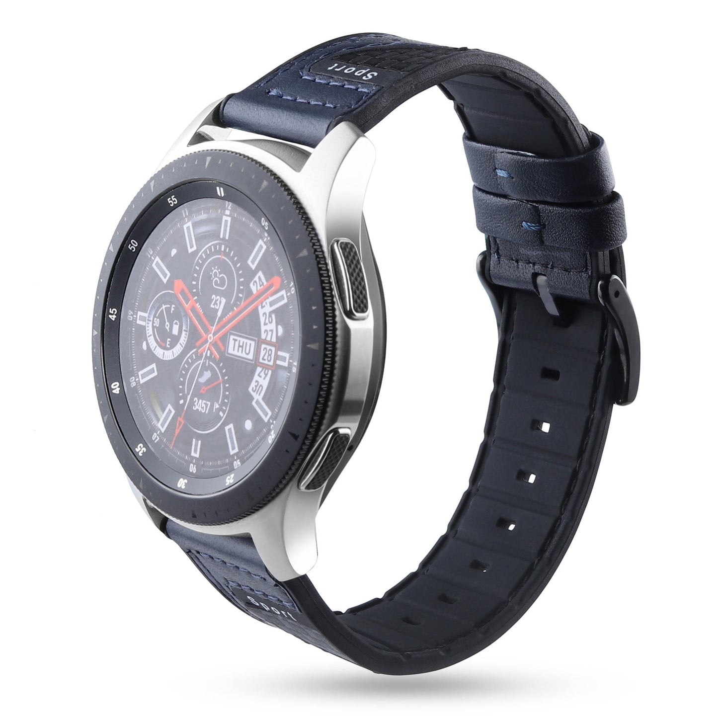 22mm Carbon Fiber Leather Coated Silicone Watch Strap for Huawei Watch GT2/Galaxy Watch 46mm etc.