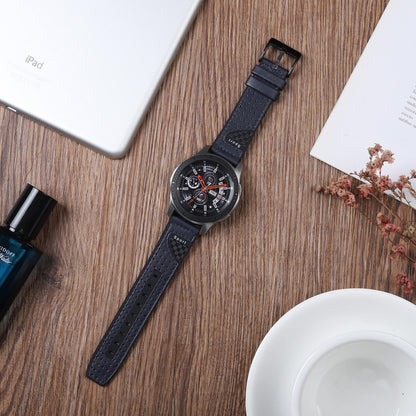 22mm Carbon Fiber Leather Coated Silicone Watch Strap for Huawei Watch GT2/Galaxy Watch 46mm etc.