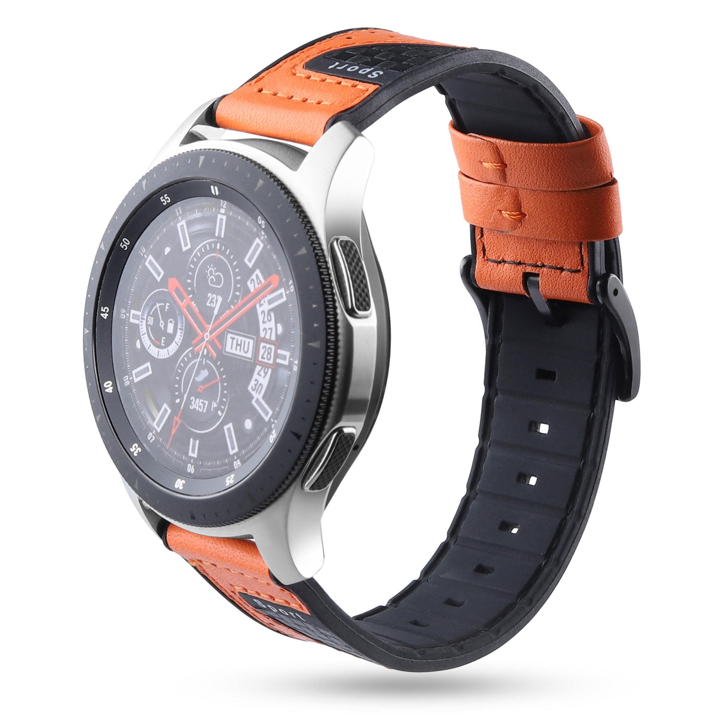 22mm Carbon Fiber Leather Coated Silicone Watch Strap for Huawei Watch GT2/Galaxy Watch 46mm etc.