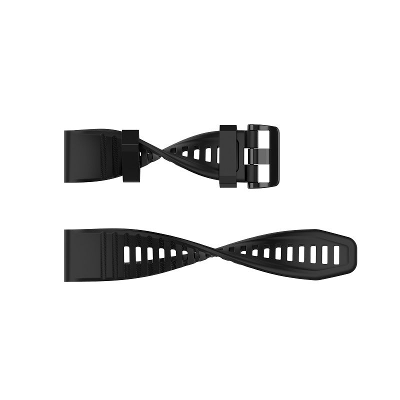 26mm Silicone Sport Watchband with Black Buckle for Garmin Fenix 6X Pro