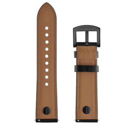 22mm Genuine Leather Watch Band Replacement for Samsung Gear S3/Galaxy Watch 46mm etc.