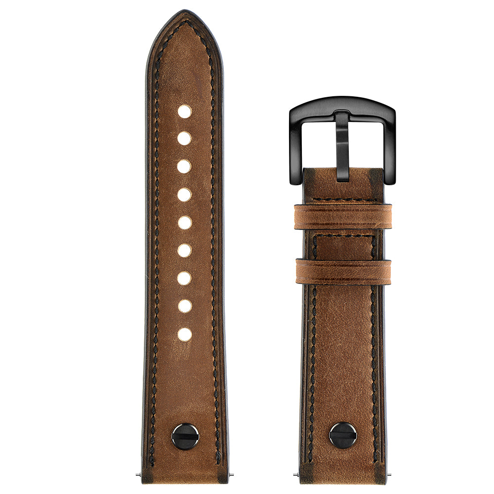 22mm Genuine Leather Watch Band Replacement for Samsung Gear S3/Galaxy Watch 46mm etc.