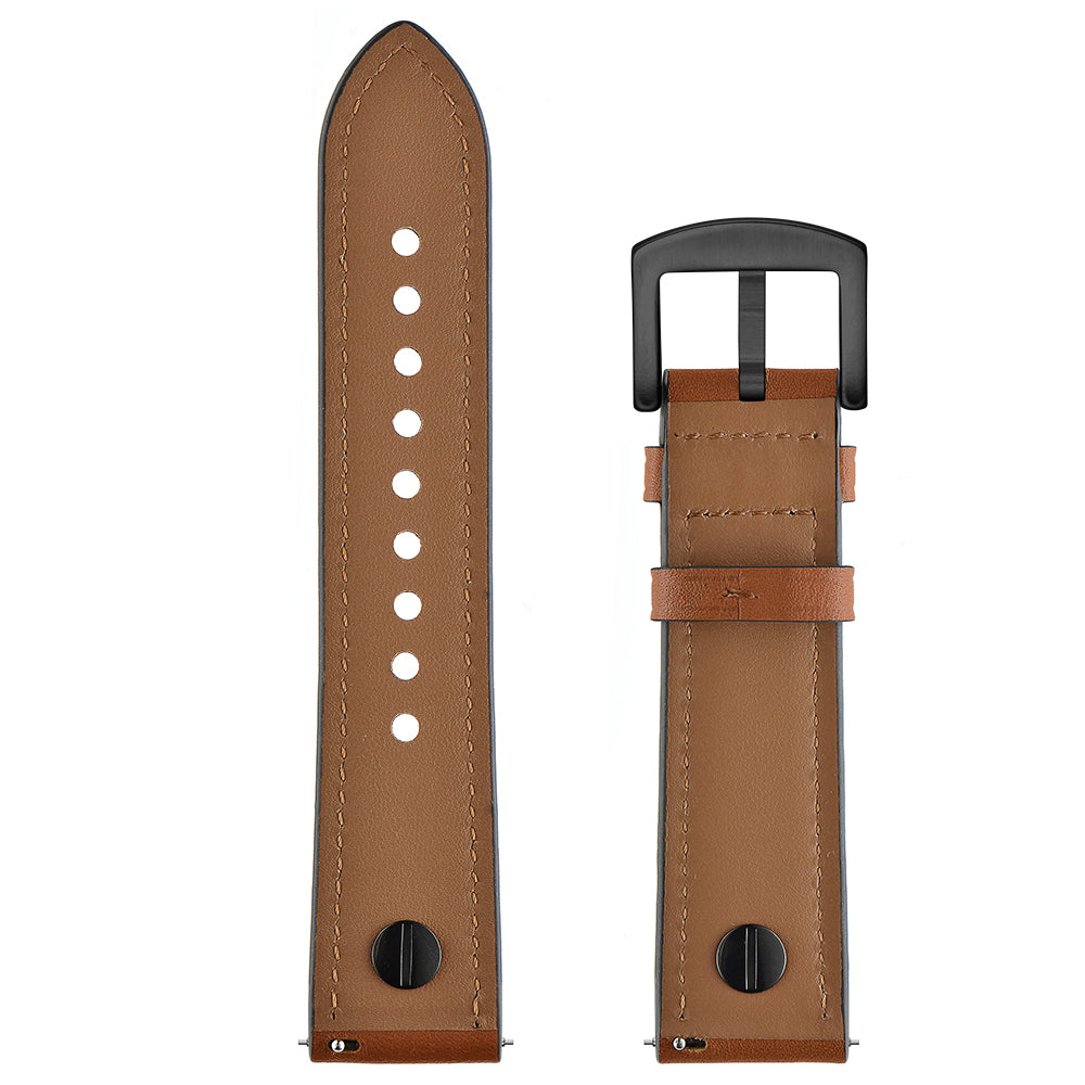 22mm Genuine Leather Watch Band Replacement for Samsung Gear S3/Galaxy Watch 46mm etc.