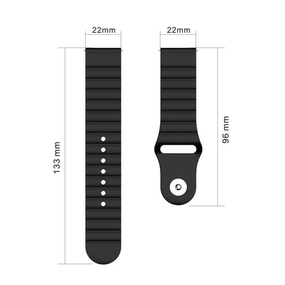 22mm Reverse Buckle Silicone Watchband for Samsung Gear S3/Galaxy Watch 46mm/Huawei GT2 46mm/Huami Amazfit 1/2