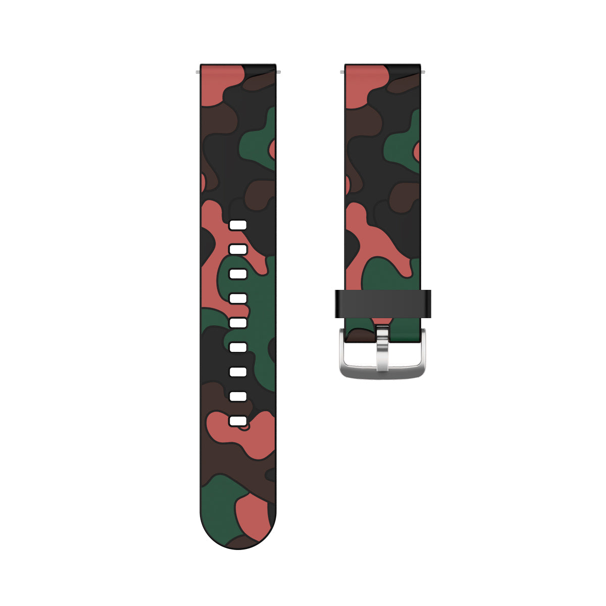 22mm Camouflage Pattern Flexible Silicone Watch Strap for Huawei Watch GT/Watch GT 2e/GT 2 46mm