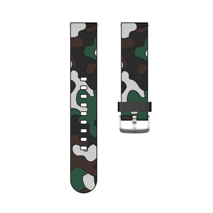 22mm Camouflage Pattern Flexible Silicone Watch Strap for Huawei Watch GT/Watch GT 2e/GT 2 46mm