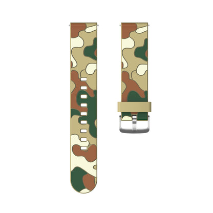 22mm Camouflage Pattern Flexible Silicone Watch Strap for Huawei Watch GT/Watch GT 2e/GT 2 46mm