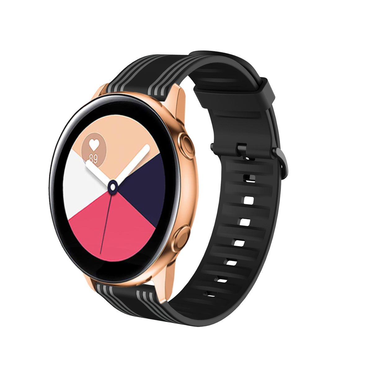 22mm Twill Color-blocking Silicone Strap for Samsung Gear S3/Galaxy Watch 46mm/Huawei GT2 46mm/Huami Amazfit Watch 1/2/GTR 47mm