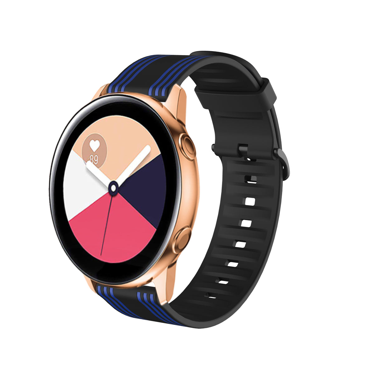 22mm Twill Color-blocking Silicone Strap for Samsung Gear S3/Galaxy Watch 46mm/Huawei GT2 46mm/Huami Amazfit Watch 1/2/GTR 47mm