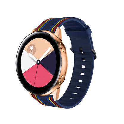 22mm Twill Color-blocking Silicone Strap for Samsung Gear S3/Galaxy Watch 46mm/Huawei GT2 46mm/Huami Amazfit Watch 1/2/GTR 47mm