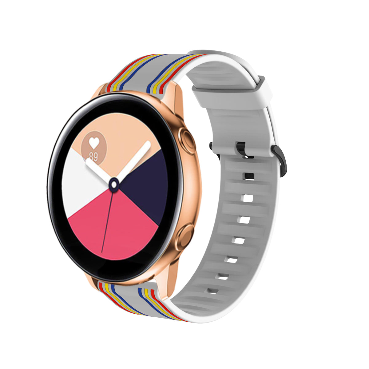 20mm Twill Color-blocking Silicone Band for Samsung Galaxy Watch Active1/2/Watch 42mm/Gear Sport/Huami Amazfit GTR 42mm/Bip GTS/Garmin Vivoactive 3/Move HR/Huawei Watch GT2 42mm