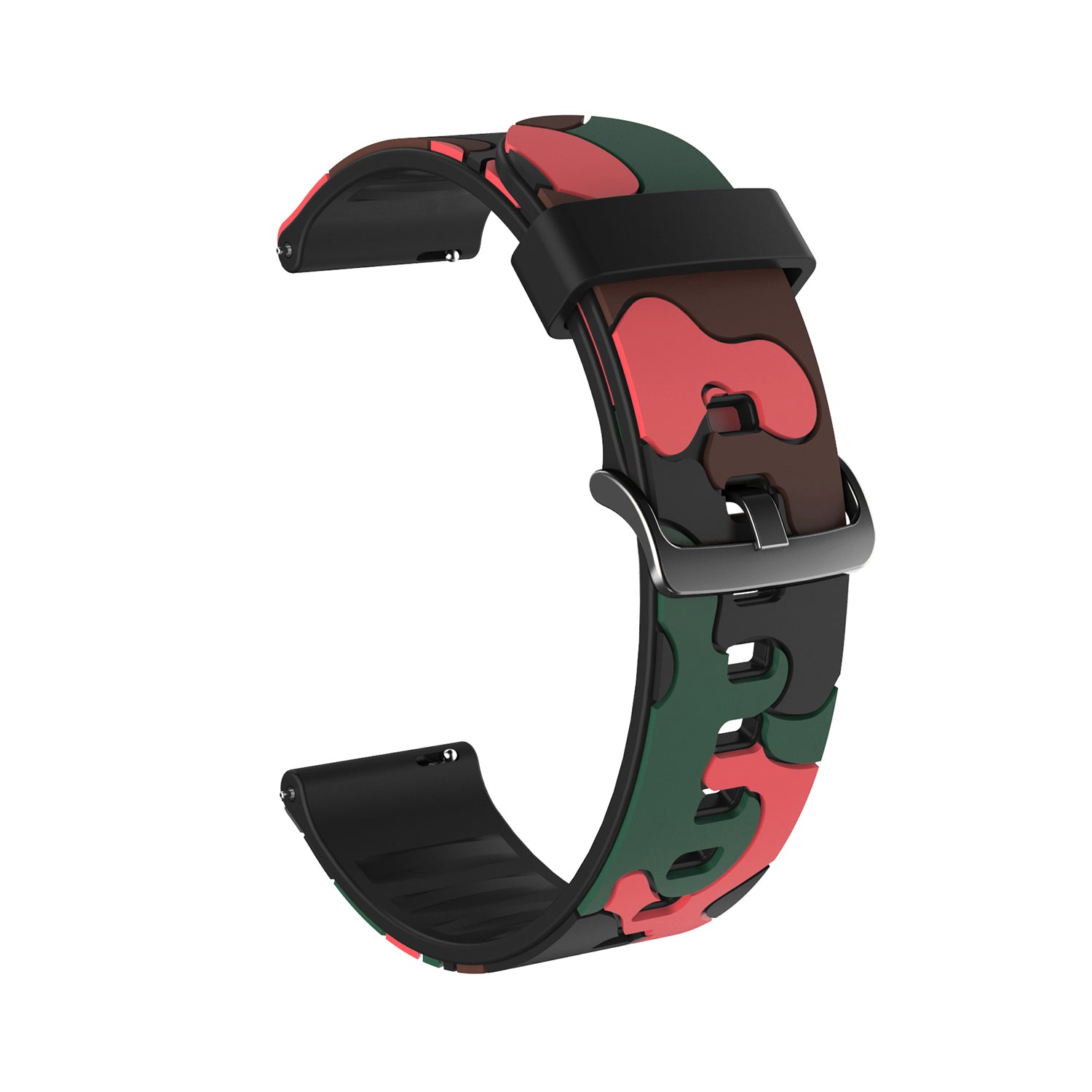 22mm Camouflage Skin Flexible Silicone Watch Band for Samsung Gear S3/Galaxy Watch 46mm/Huawei GT2 46mm/Huami Amazfit Watch 1/2/GTR 47mm