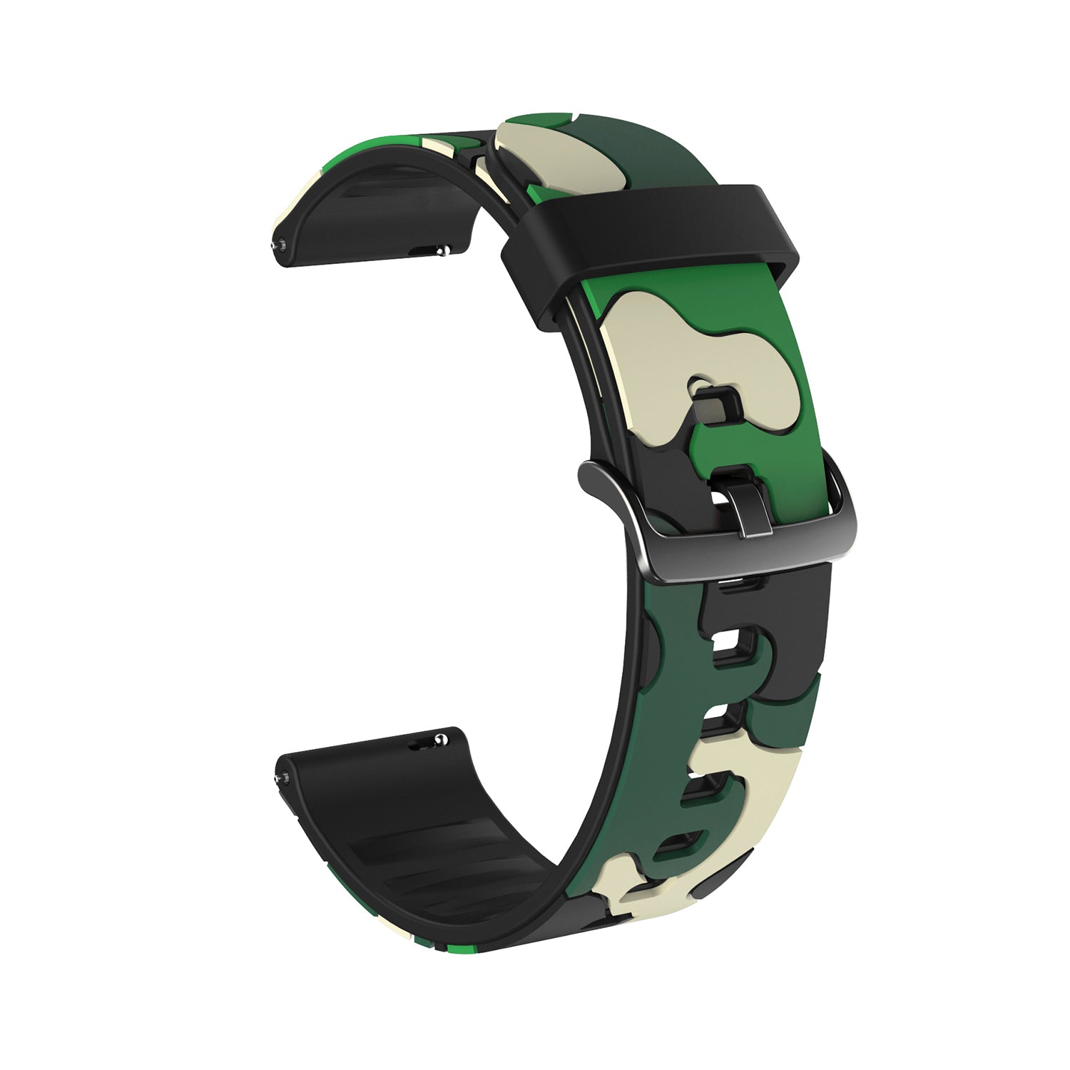 22mm Camouflage Skin Flexible Silicone Watch Band for Samsung Gear S3/Galaxy Watch 46mm/Huawei GT2 46mm/Huami Amazfit Watch 1/2/GTR 47mm