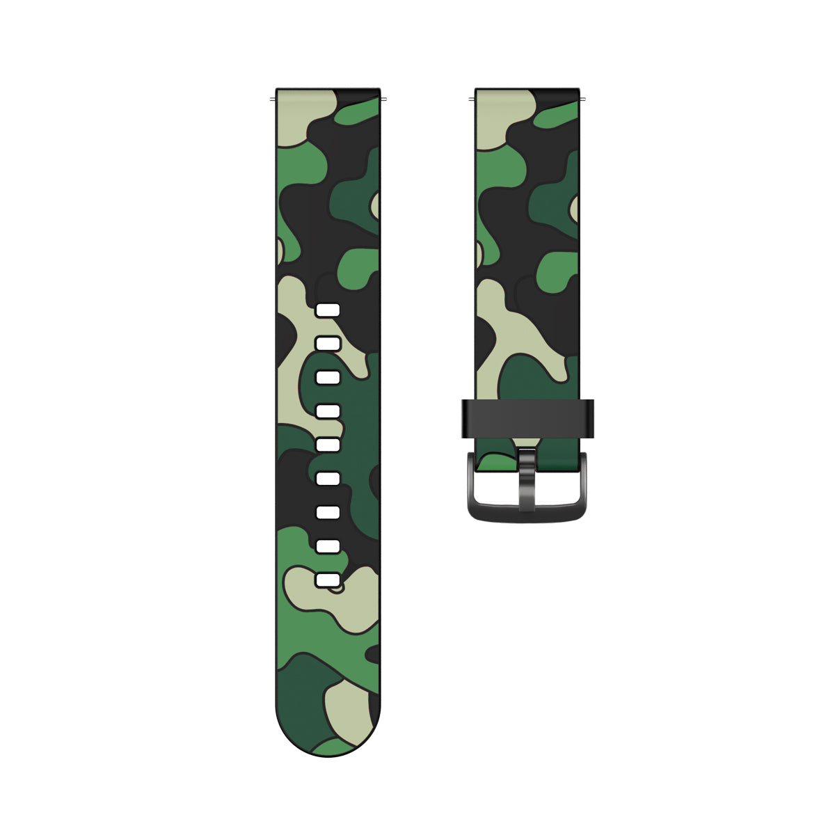 22mm Camouflage Skin Flexible Silicone Watch Band for Samsung Gear S3/Galaxy Watch 46mm/Huawei GT2 46mm/Huami Amazfit Watch 1/2/GTR 47mm