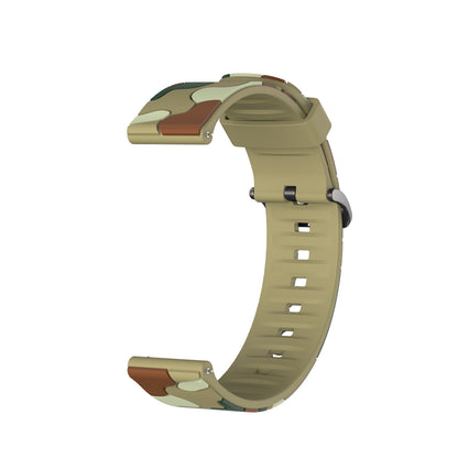 22mm Camouflage Skin Flexible Silicone Watch Band for Samsung Gear S3/Galaxy Watch 46mm/Huawei GT2 46mm/Huami Amazfit Watch 1/2/GTR 47mm