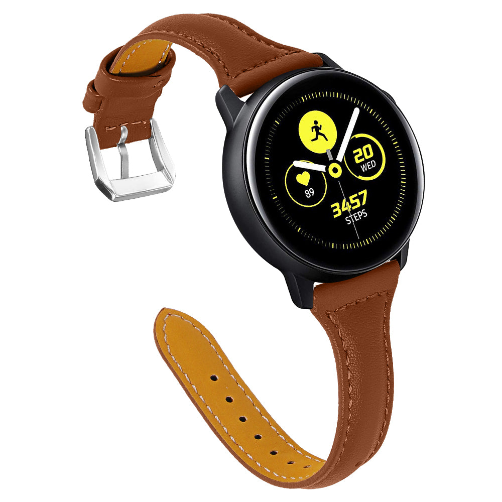 20mm Genuine Leather Watch Strap Replacement for Samsung Galaxy Watch Active / Active 2 / Gear S3 Classic / S3 Frontier / Huami Amazfit Smart Watch Youth Edition/Sport Edition