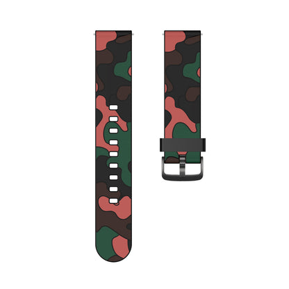 20mm Camouflage Surface with Black Buckle Silicone Watch Band for Huawei Watch GT 2 42mm/Huami Amazfit Watch Youth Edition