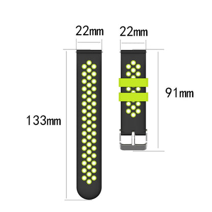 22mm Bi-color Silicone Watch Band for Samsung S3/S4/Galaxy Watch 46mm