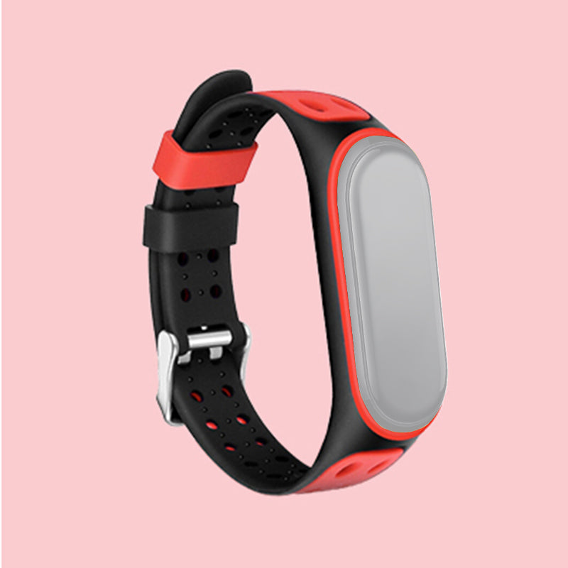 Bi-color Silicone Watch Band Replacement Strap for Xiaomi Mi Band 5/6/7