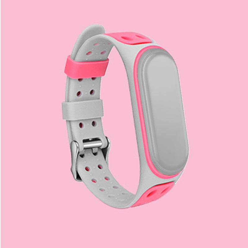 Bi-color Silicone Watch Band Replacement Strap for Xiaomi Mi Band 5/6/7