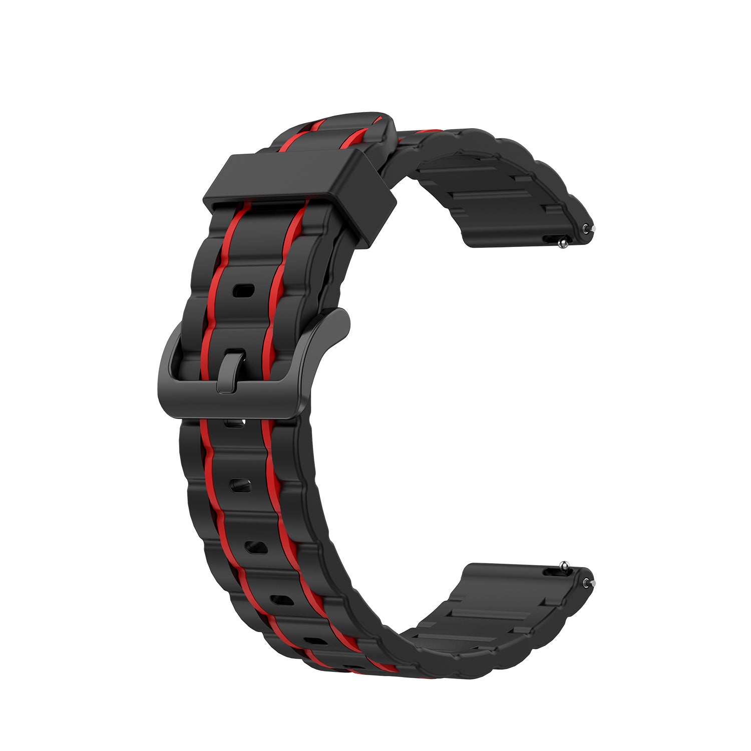 22mm Vertical Stripe Bi-color Silicone Watch Strap for Samsung Galaxy Watch 46mm/Galaxy Watch 3 45mm