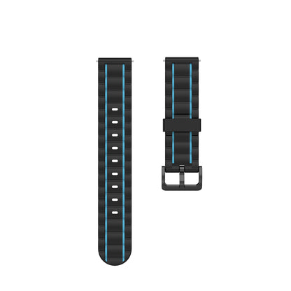 22mm Vertical Stripe Bi-color Silicone Watch Strap for Samsung Galaxy Watch 46mm/Galaxy Watch 3 45mm