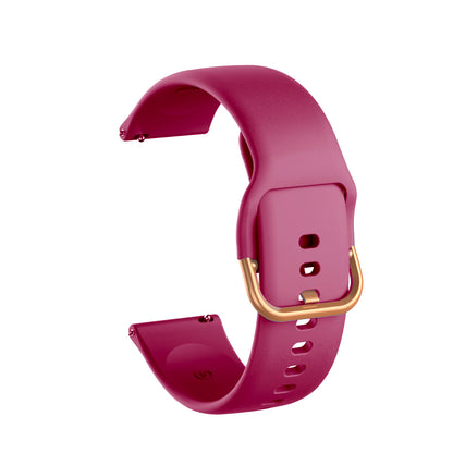 20mm Silicone Watchband Strap with Rose Gold Buckle for Samsung Galaxy Watch4 Classic 46mm 42mm/Watch4 44mm 40mm/Galaxy Watch Active2