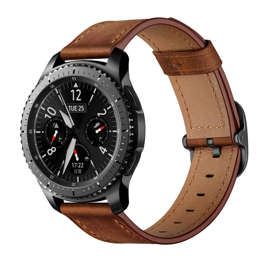 Cowhide Leather Watch Band (DS Style) for Samsung Galaxy Gear S3/Ticwatch/Huami Watch Moto 360