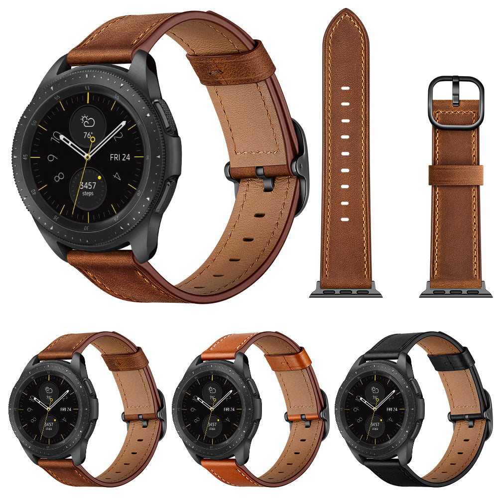 22mm Cowhide Leather (DS Style) Watch Strap for Samsung Galaxy Watch3 45mm / Galaxy Watch 46mm