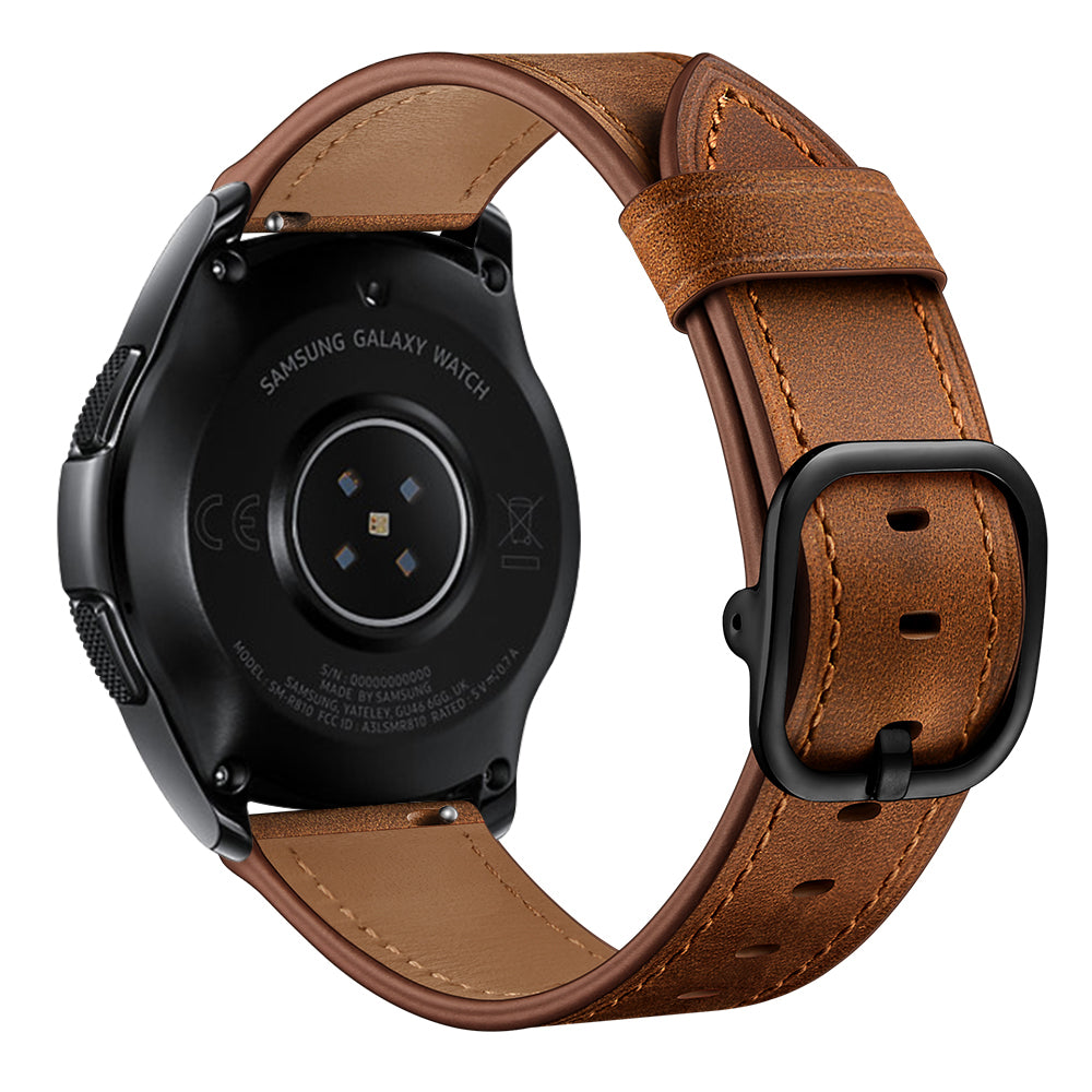 22mm Cowhide Leather (DS Style) Watch Strap for Samsung Galaxy Watch3 45mm / Galaxy Watch 46mm