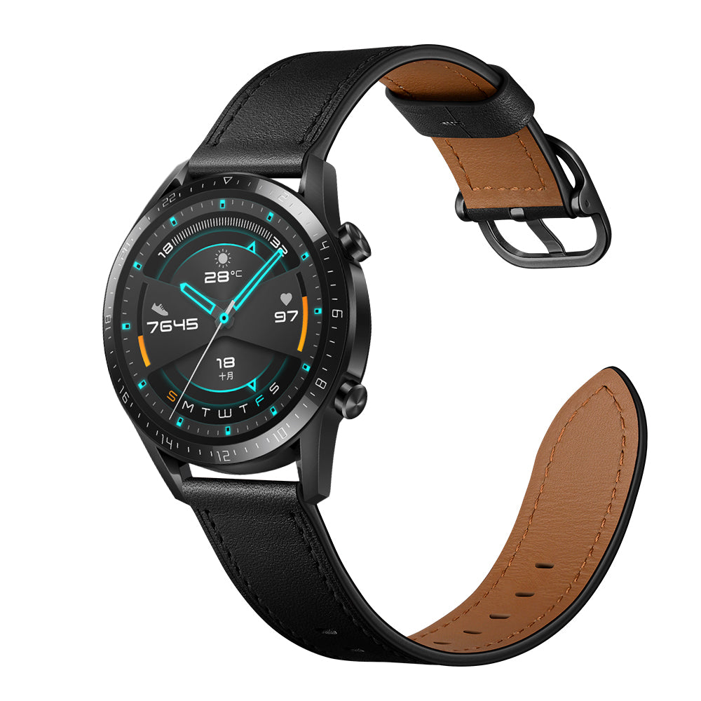 22mm Cowhide Leather Watch Band (DS Style) for Huawei Watch GT 2/1 / Honor Magic GT 2e 46mm