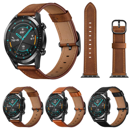 22mm Cowhide Leather Watch Band (DS Style) for Huawei Watch GT 2/1 / Honor Magic GT 2e 46mm