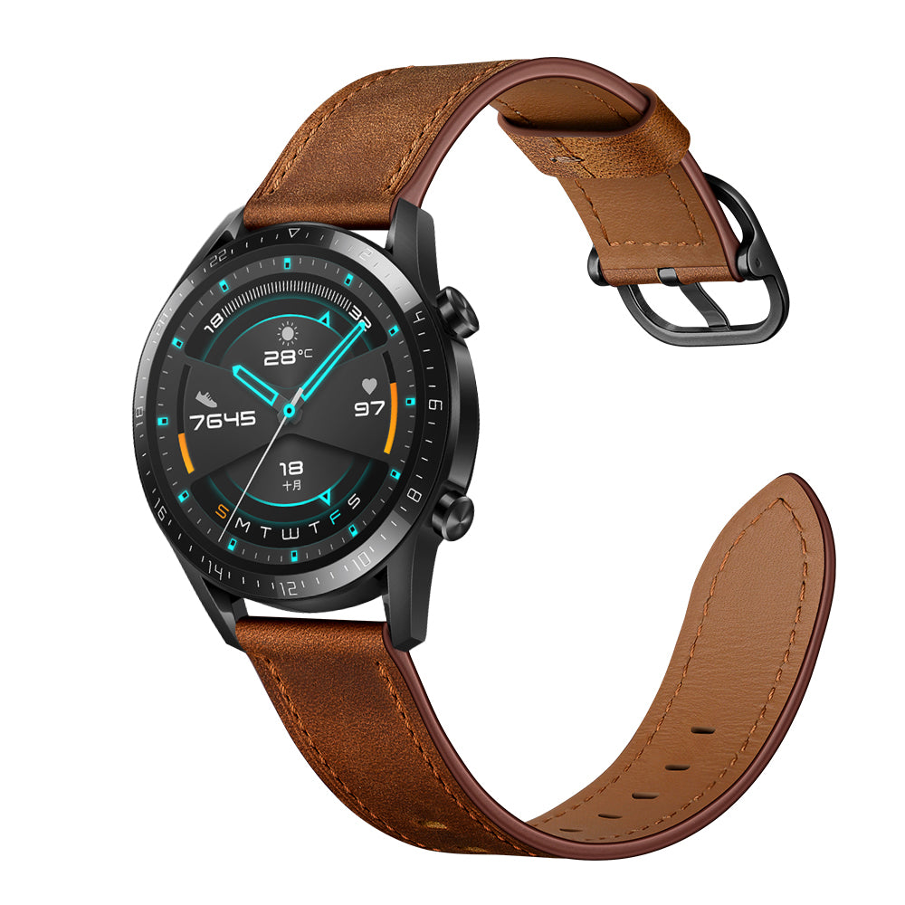 22mm Cowhide Leather Watch Band (DS Style) for Huawei Watch GT 2/1 / Honor Magic GT 2e 46mm