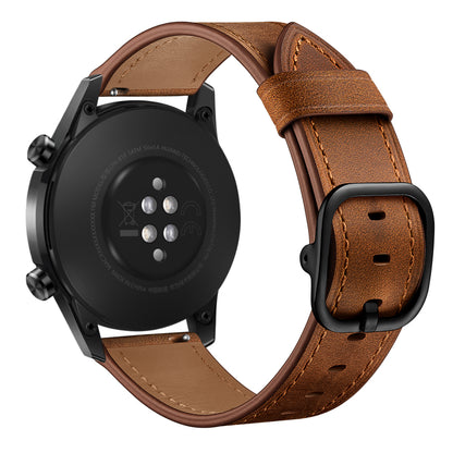 22mm Cowhide Leather Watch Band (DS Style) for Huawei Watch GT 2/1 / Honor Magic GT 2e 46mm