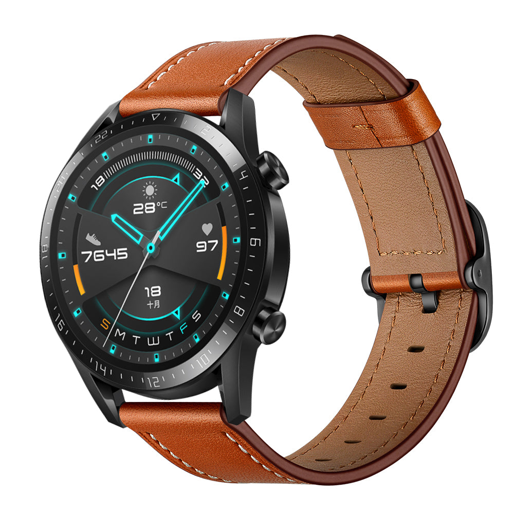 22mm Cowhide Leather Watch Band (DS Style) for Huawei Watch GT 2/1 / Honor Magic GT 2e 46mm