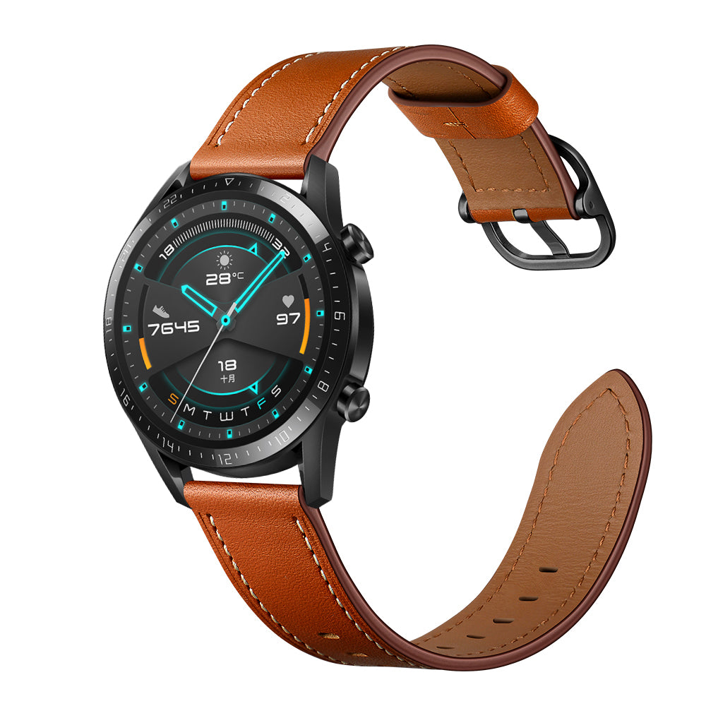 22mm Cowhide Leather Watch Band (DS Style) for Huawei Watch GT 2/1 / Honor Magic GT 2e 46mm