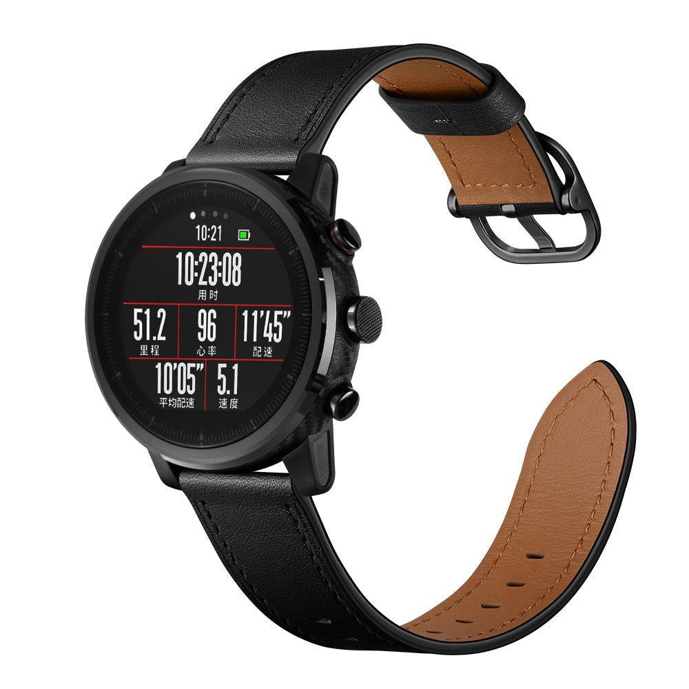 22mm Cowhide Leather Watch Band (DS Style) for Huami Amazfit 1/2S