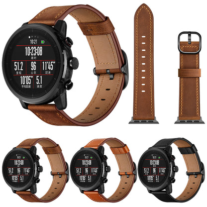 22mm Cowhide Leather Watch Band (DS Style) for Huami Amazfit 1/2S