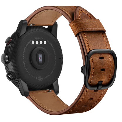 22mm Cowhide Leather Watch Band (DS Style) for Huami Amazfit 1/2S